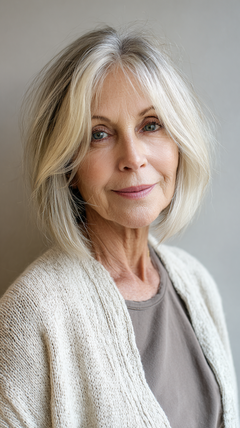 Chic Blended Lived-In Blonde Bob with Feathered Layers