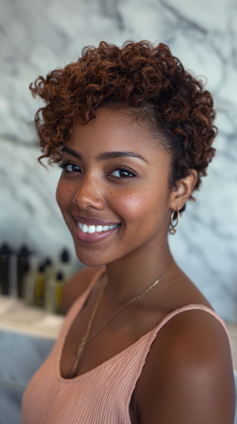 Chic Curly Long Pixie Cut for Natural Hair