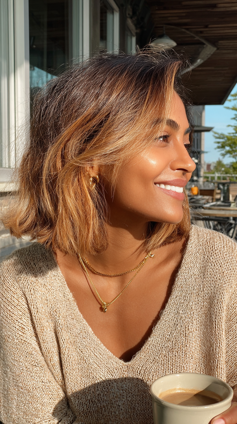 Chic Lived-In Blonde Bob with Subtle Highlights