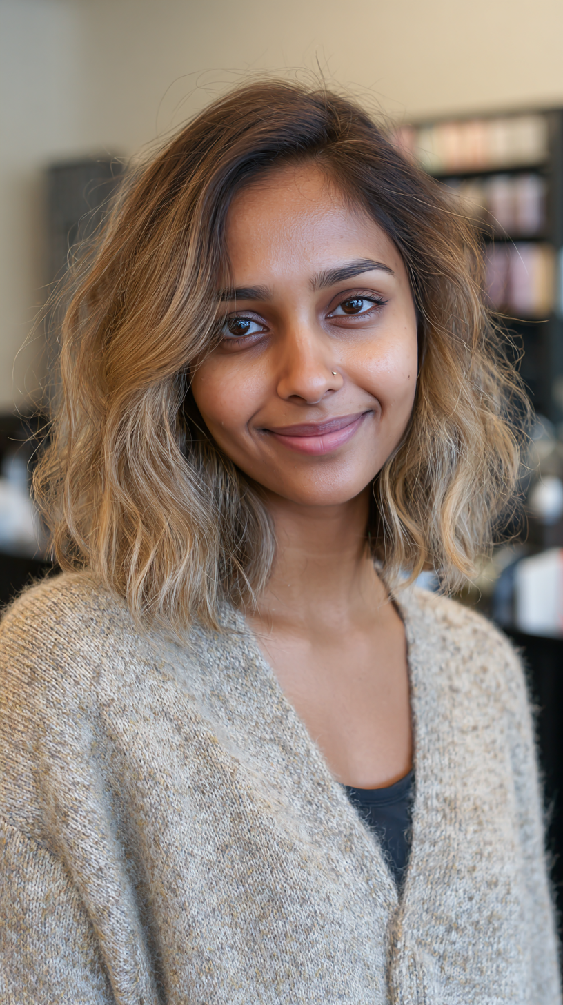 Chic Lived-In Blonde Bob with Textured Waves