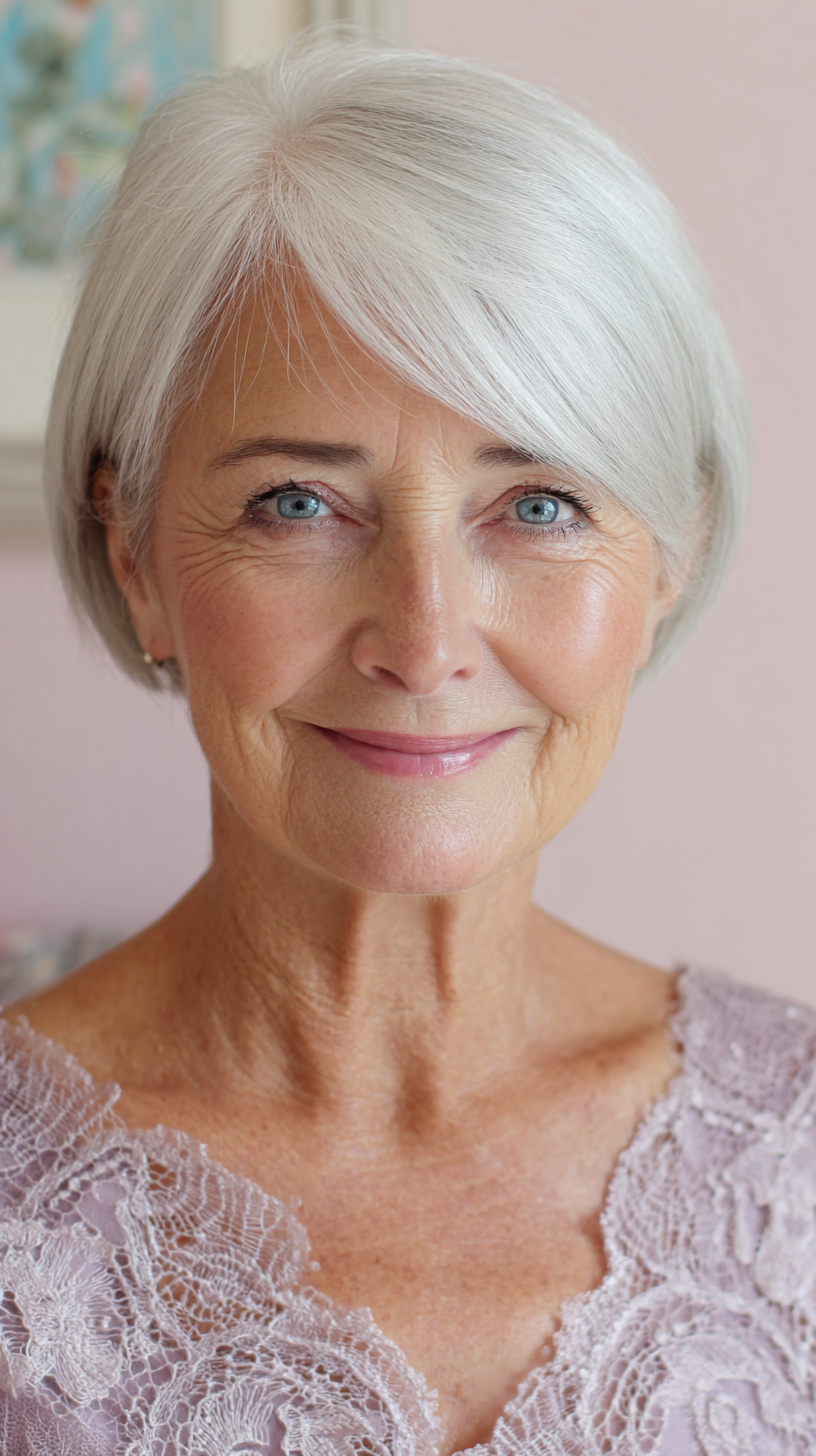 Chic Silver Bob with Soft Layers