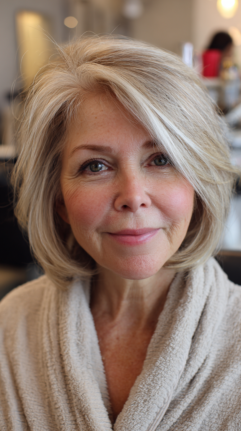 Chic Textured Lived-In Blonde Bob with Soft Volume