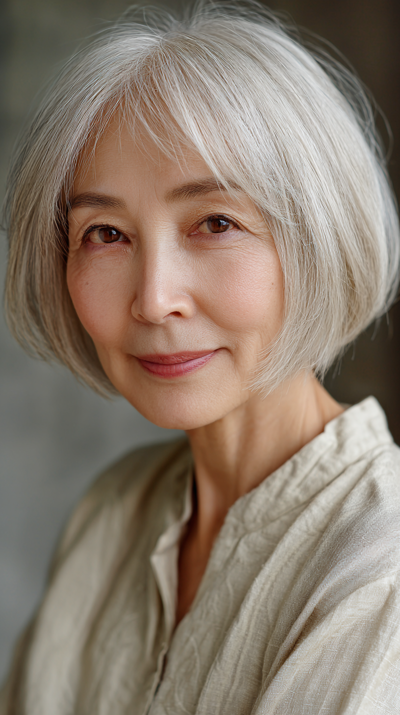 Effortlessly Chic Blunt Bob with Soft Texture