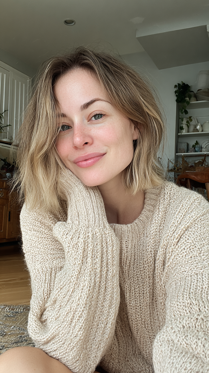 Effortlessly Tousled Blonde Bob with Soft Layers