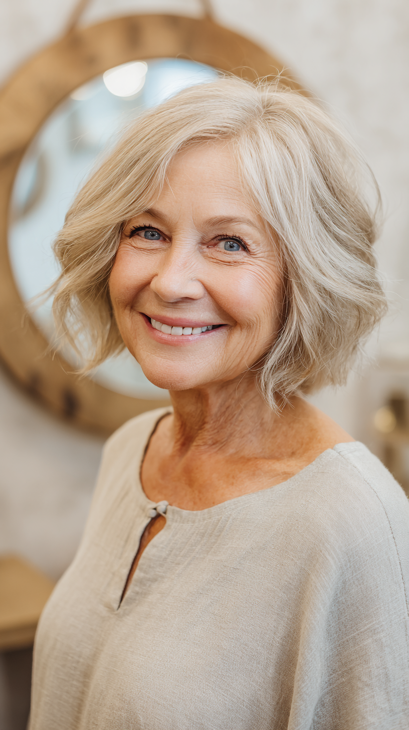 Elegant Textured Bob with Soft Waves
