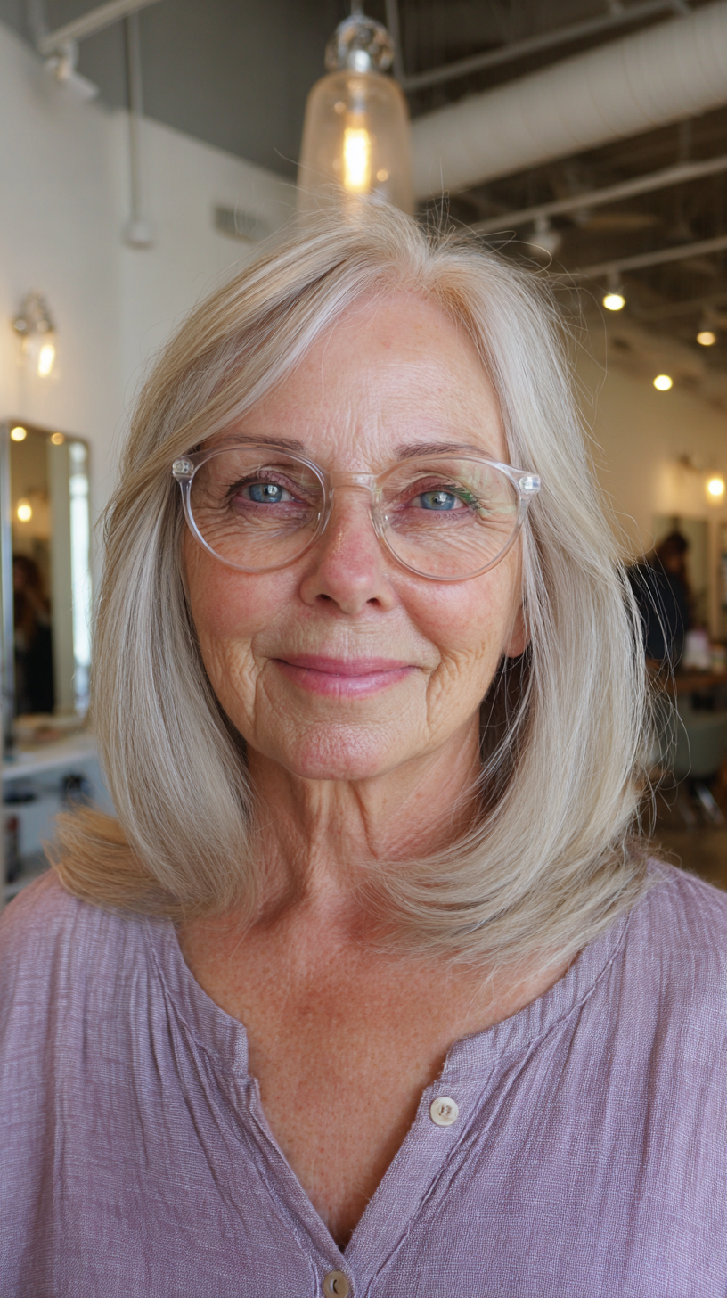 Soft Long Layered Silver Cut with Subtle Movement
