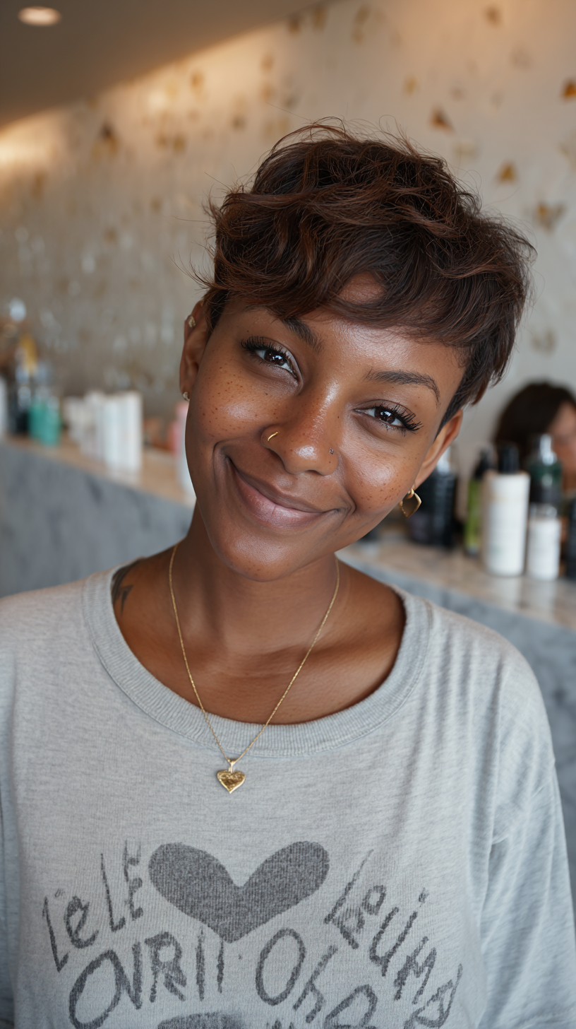 Textured Long Pixie Cut with Soft Layers
