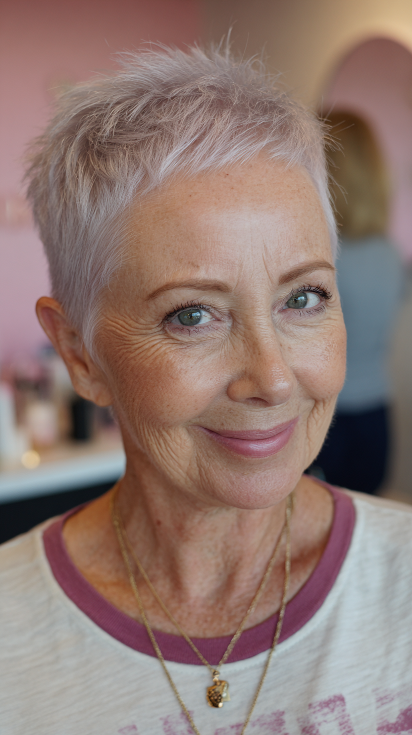 Textured Silver Pixie with Soft Edges