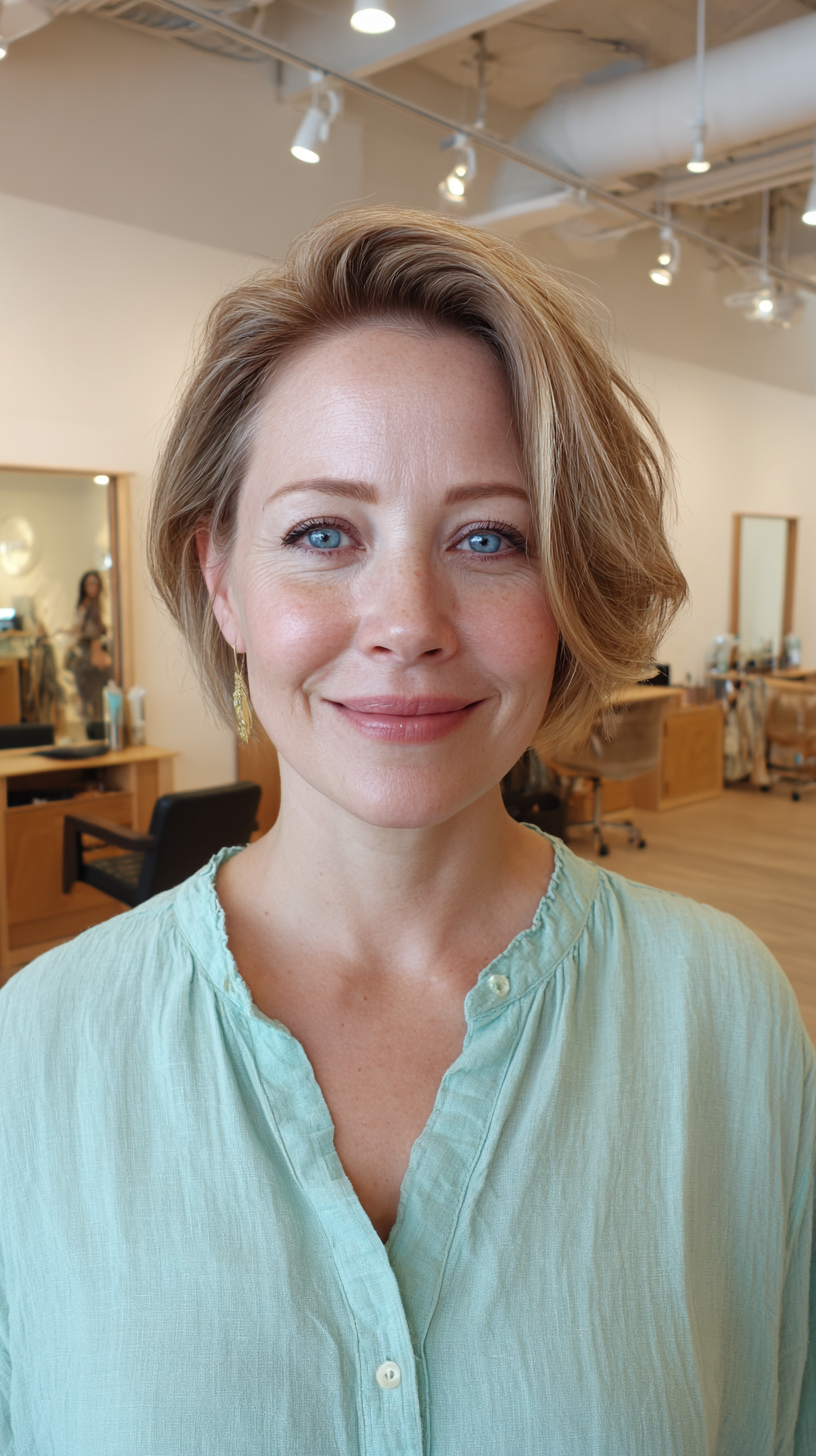 Chic Textured Bob with Soft Waves