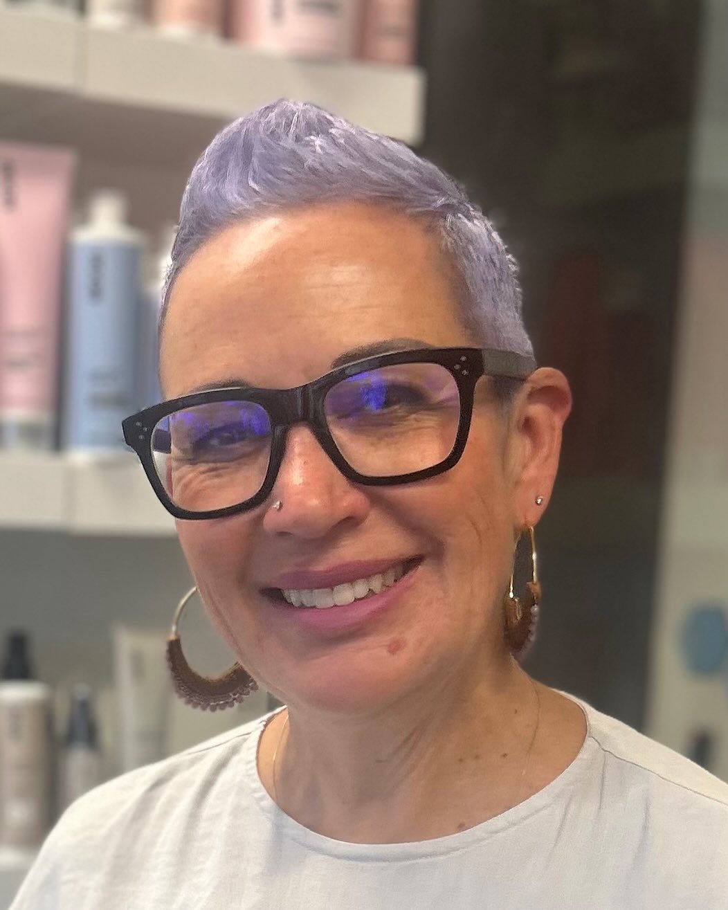 Bold Textured Pixie with Soft Lavender Hues