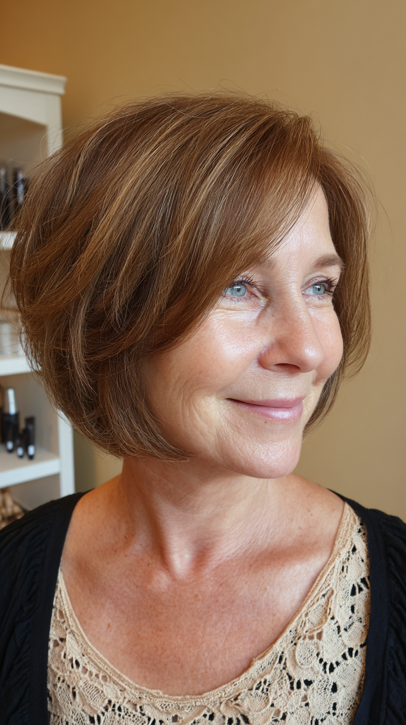 Chic Layered Bob with Side Bangs