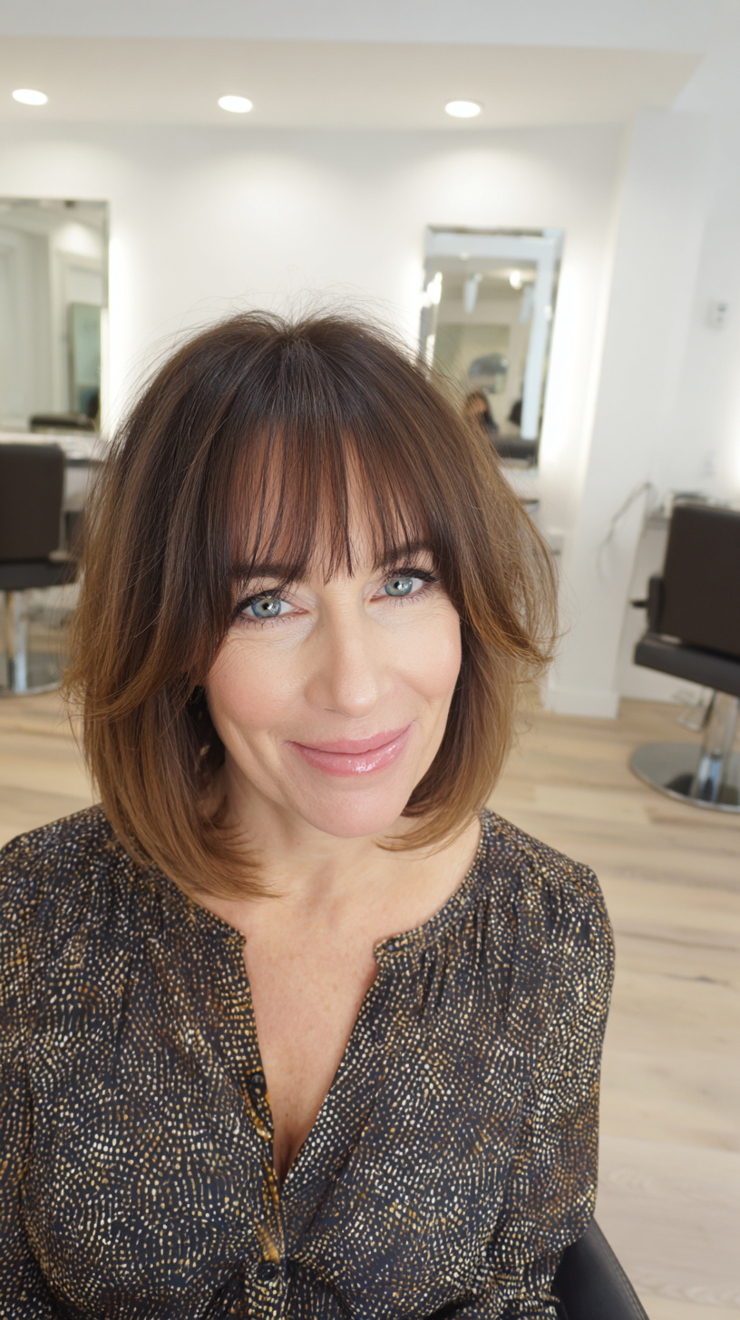 Chic Layered Bob with Soft Bangs