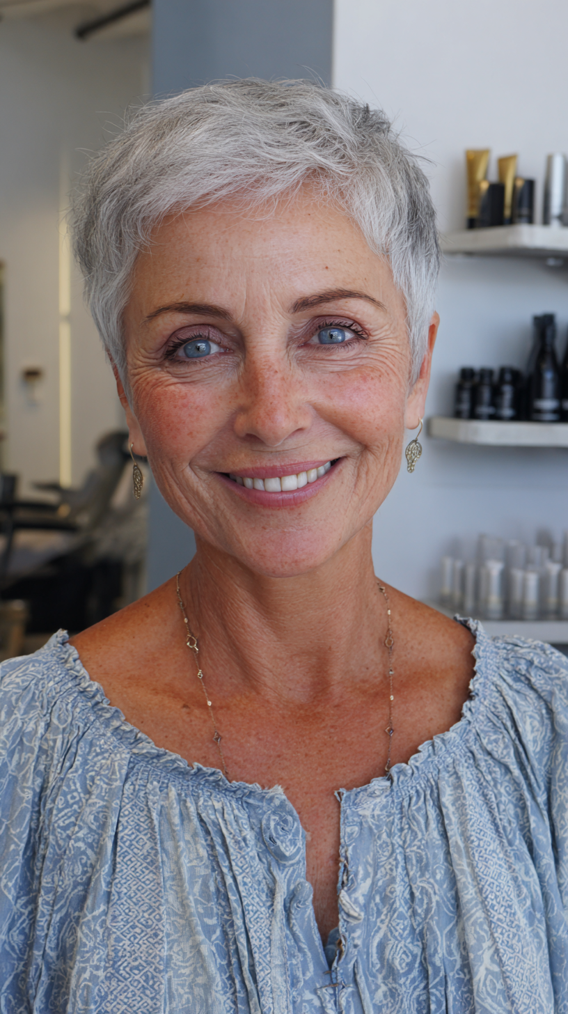 Chic Short Textured Cut with Subtle Layers
