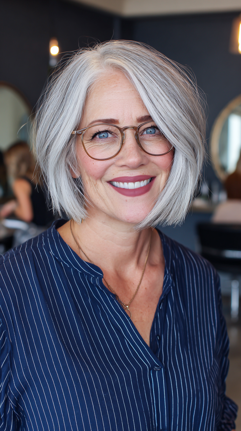 Chic Soft Textured Bob with Subtle Highlights