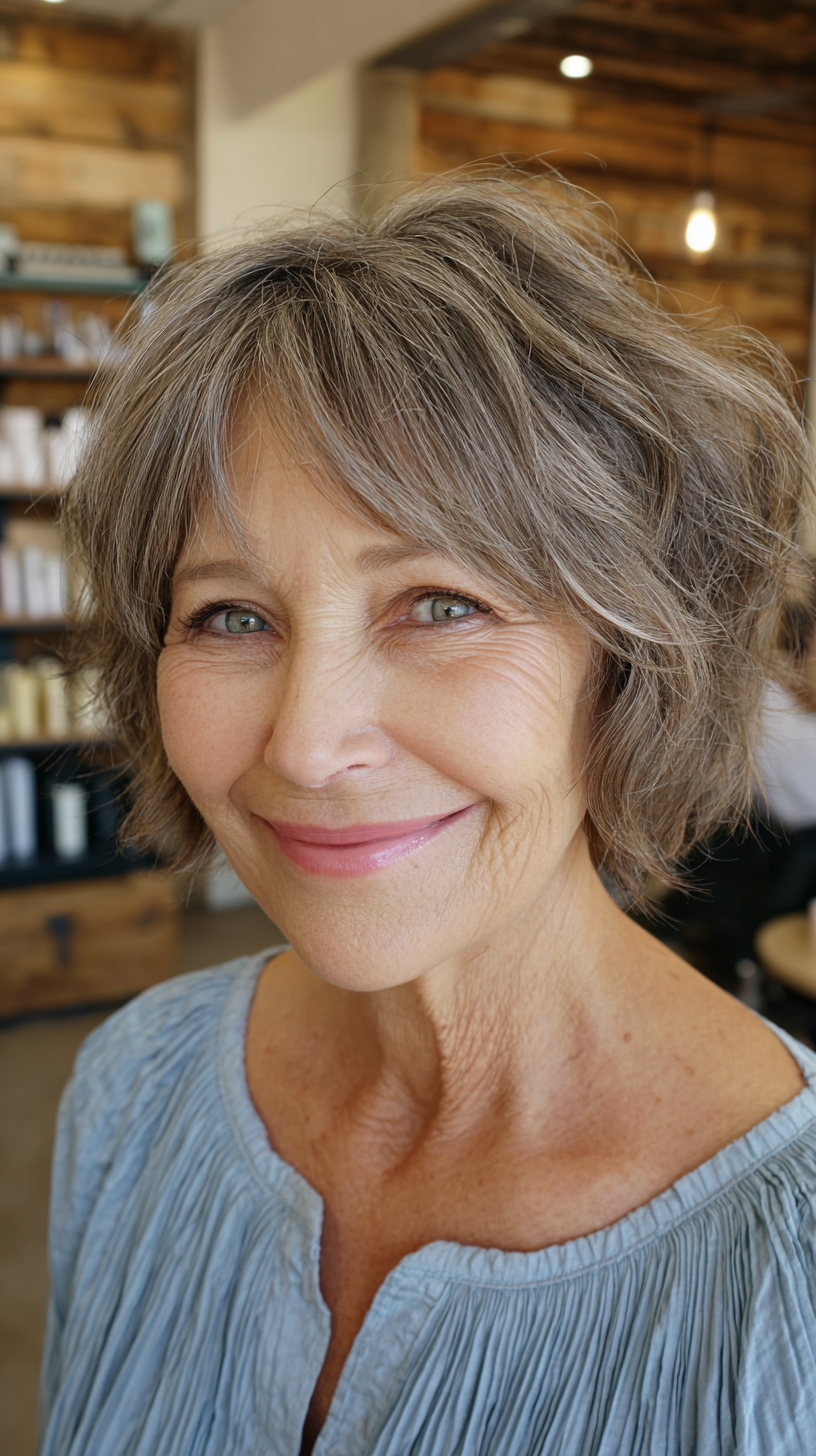 Chic Softly Curled Layered Cut with Volume