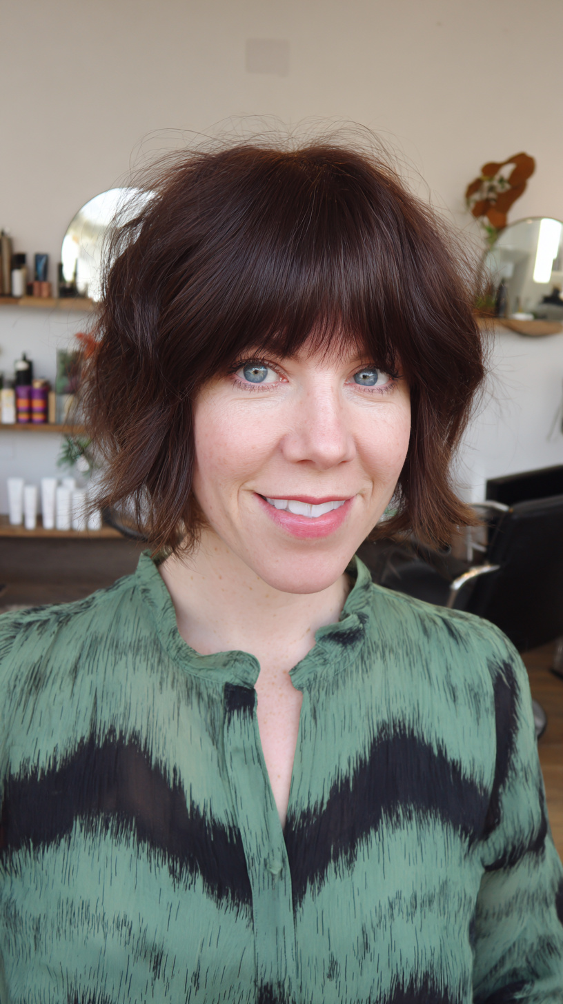 Chic Textured Bob with Soft Bangs