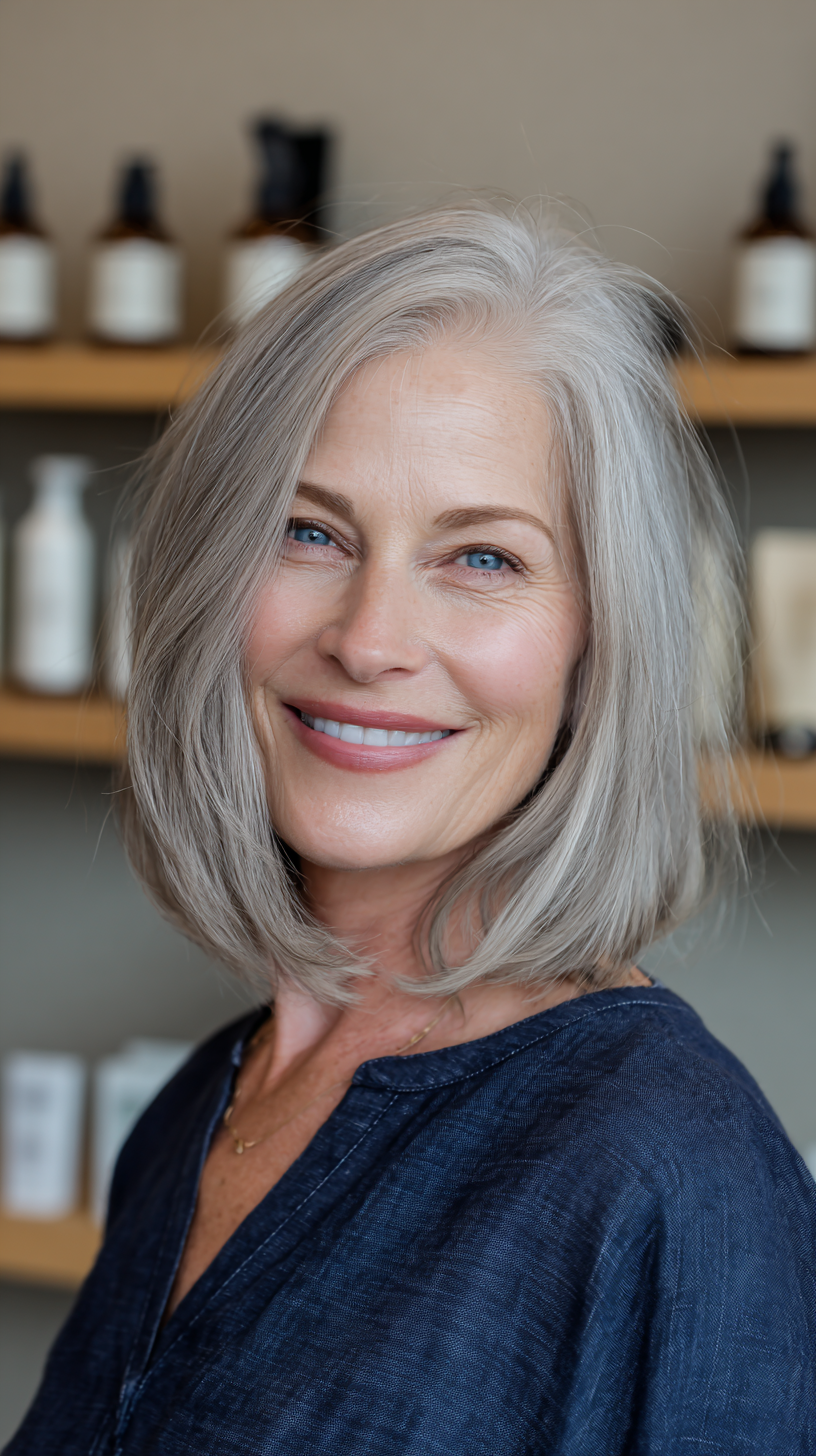 Chic Textured Lob with Soft Waves