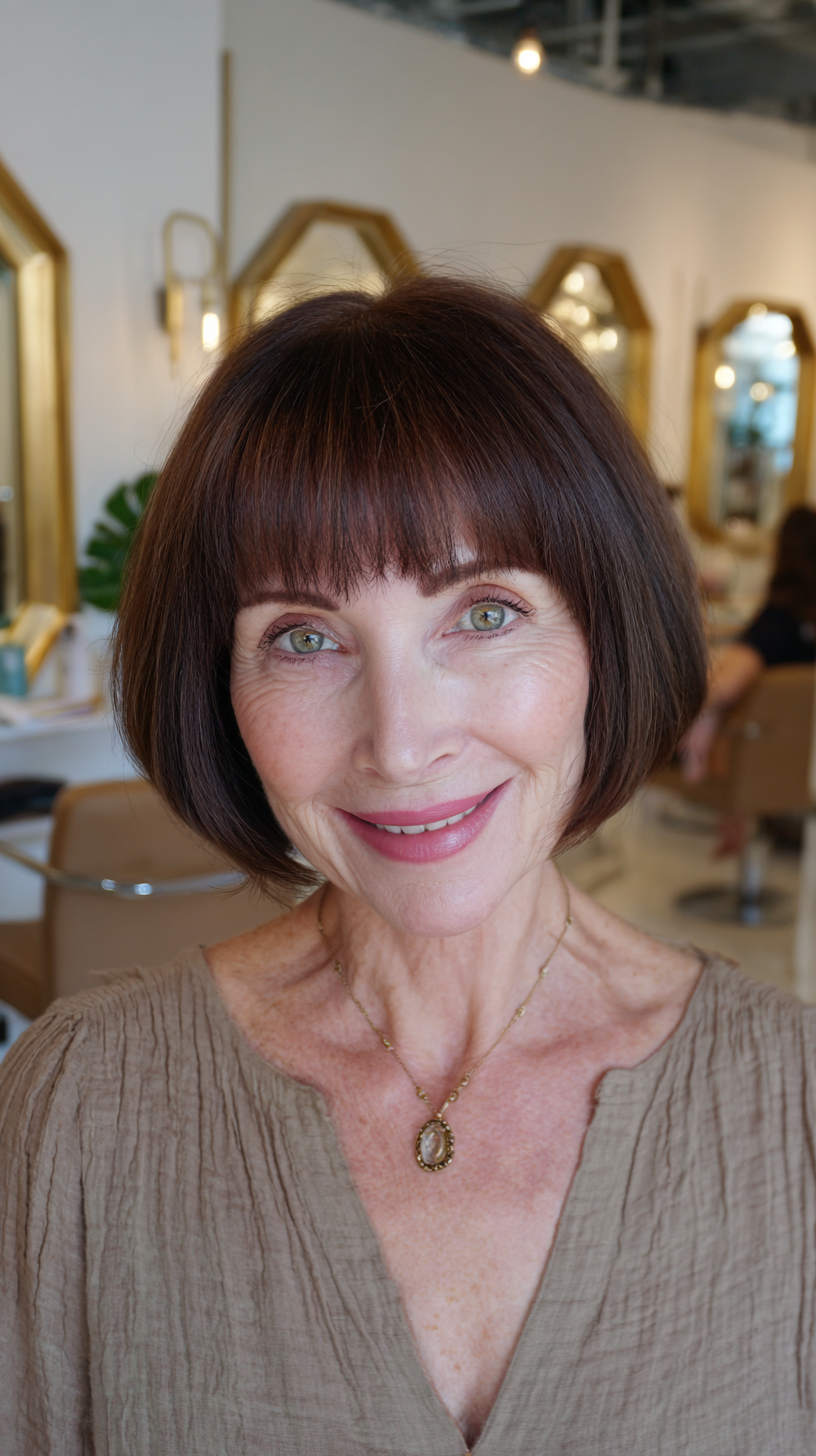 Classic Chin-Length Bob with Soft Bangs