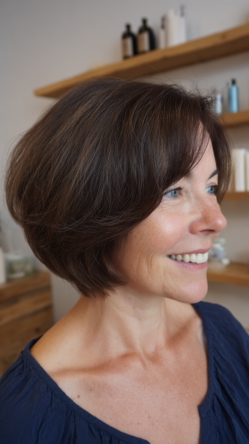 Elegant Textured Bob with Soft Side Bangs