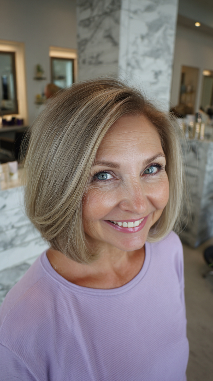 Modern Blunt Bob with Subtle Highlights