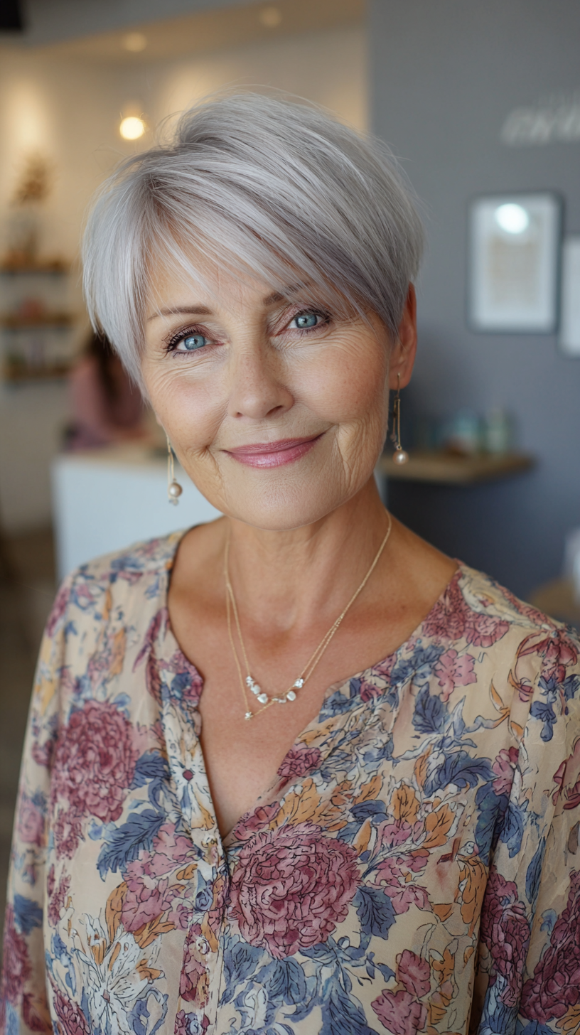 Softly Textured Pixie Cut with Subtle Highlights