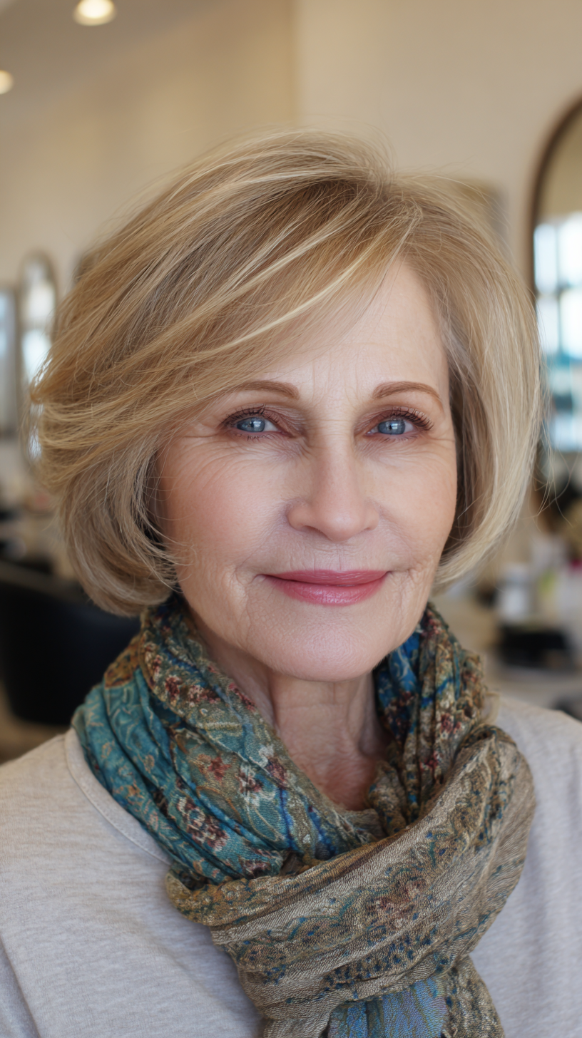 Softly Textured Short Bob with Subtle Highlights