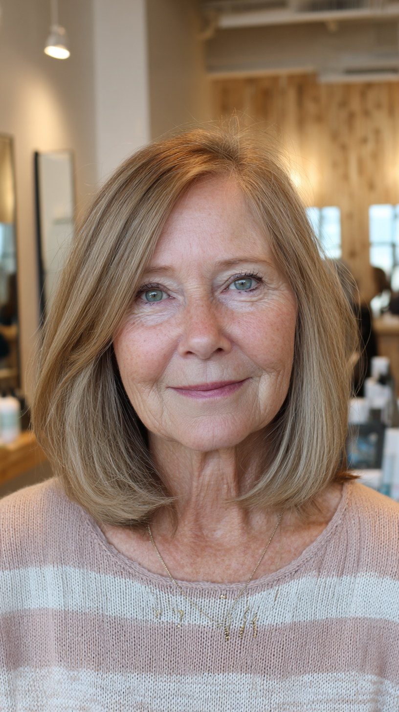 Softly Textured Shoulder-Length Cut with Gentle Waves