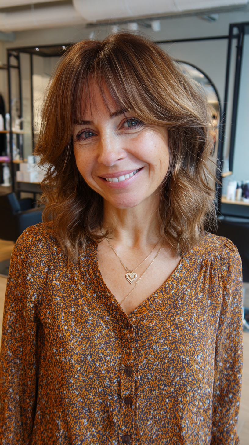 Textured Shoulder-Length Cut with Soft Waves