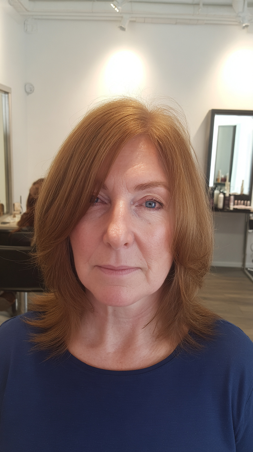 Warm Copper Layered Cut with Face-Frame