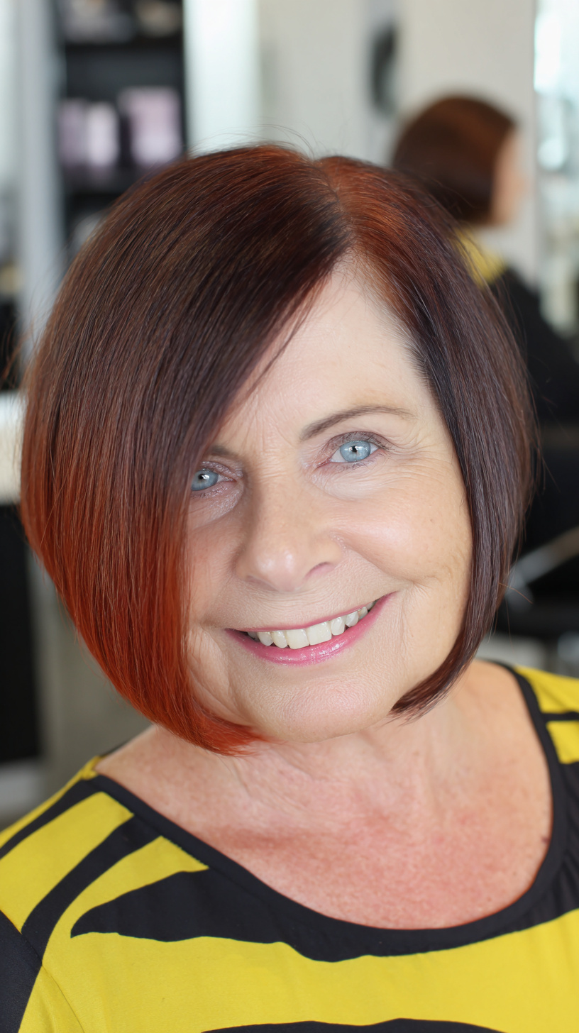 Bold Angular Bob with Fiery Tips