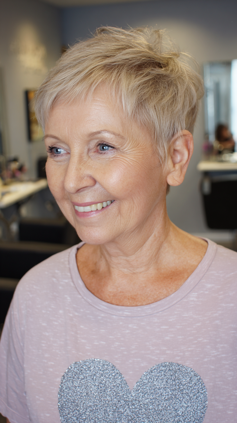 Chic Short Textured Pixie with Soft Highlights