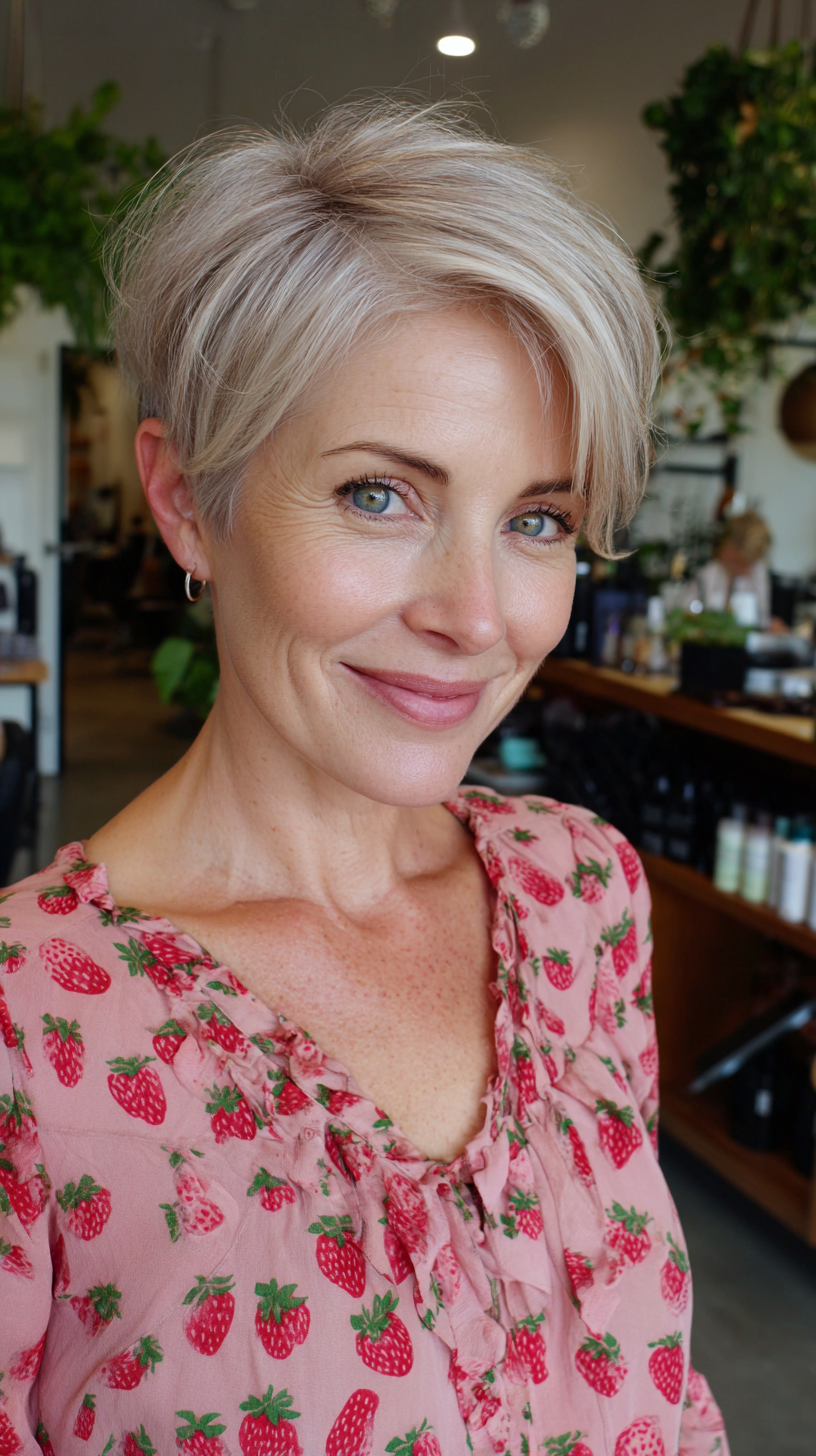 Chic Textured Pixie Cut with Soft Highlights