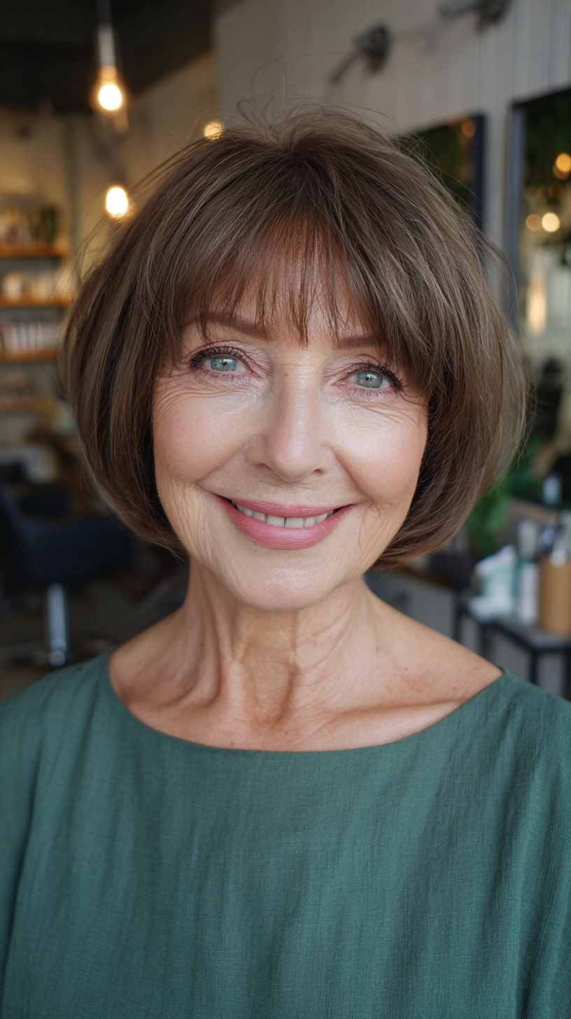Classic Textured Bob with Soft Bangs