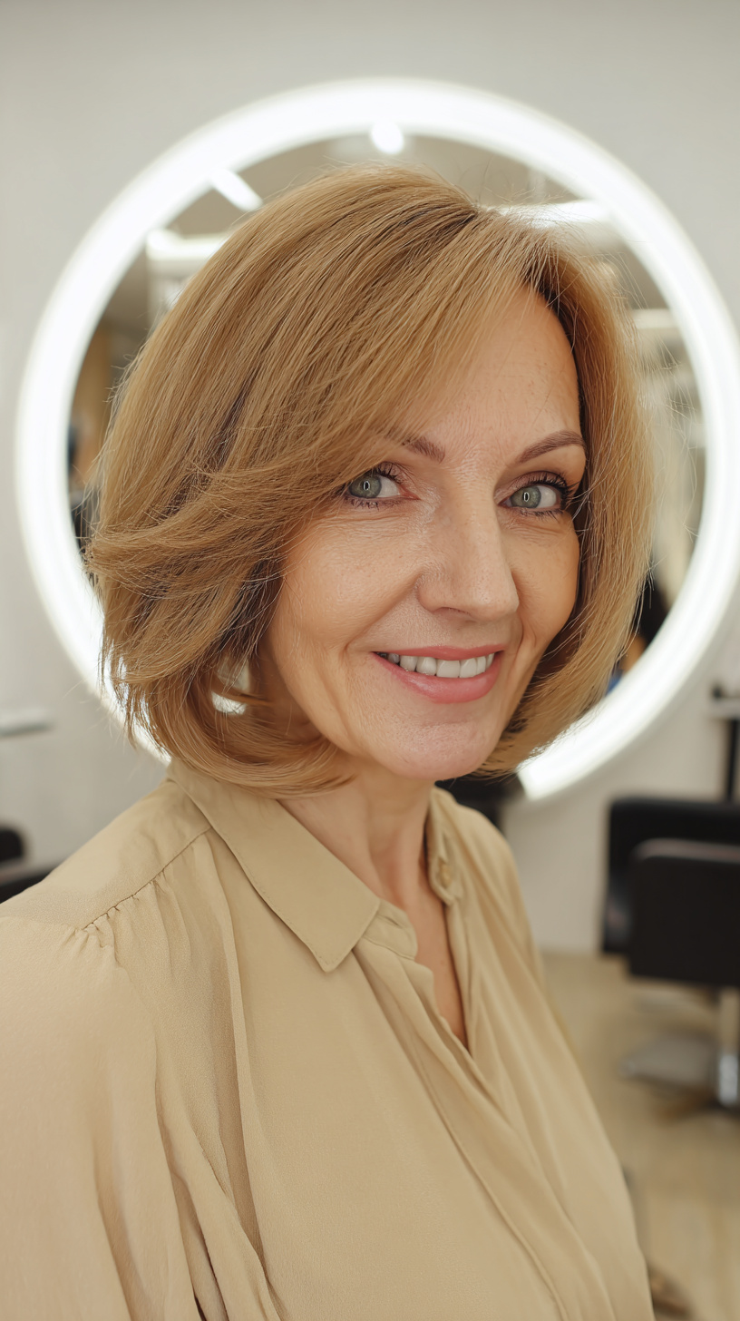 Elegant Soft Layered Bob with Subtle Highlights