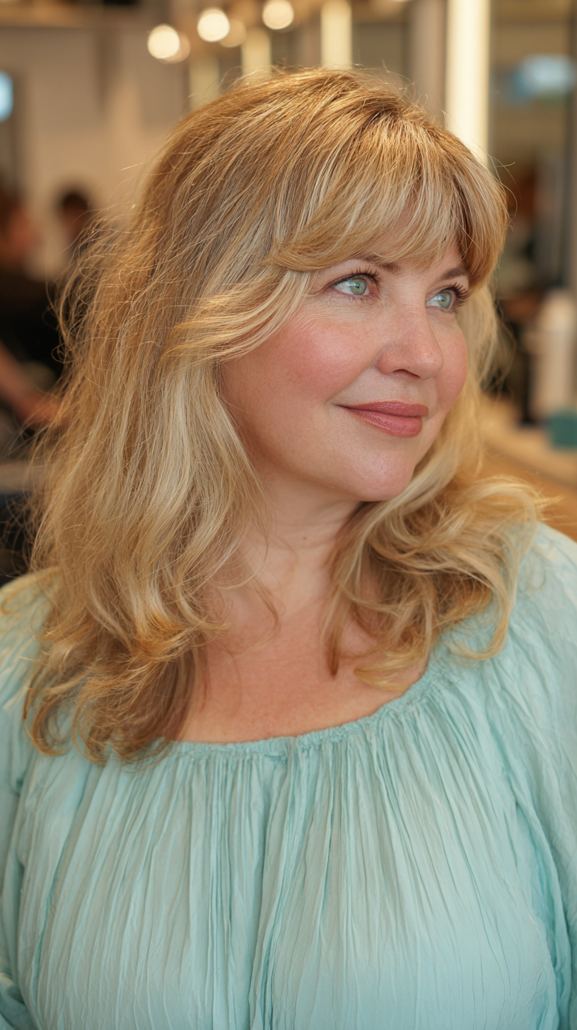 Soft Beachy Layers with Gentle Bangs