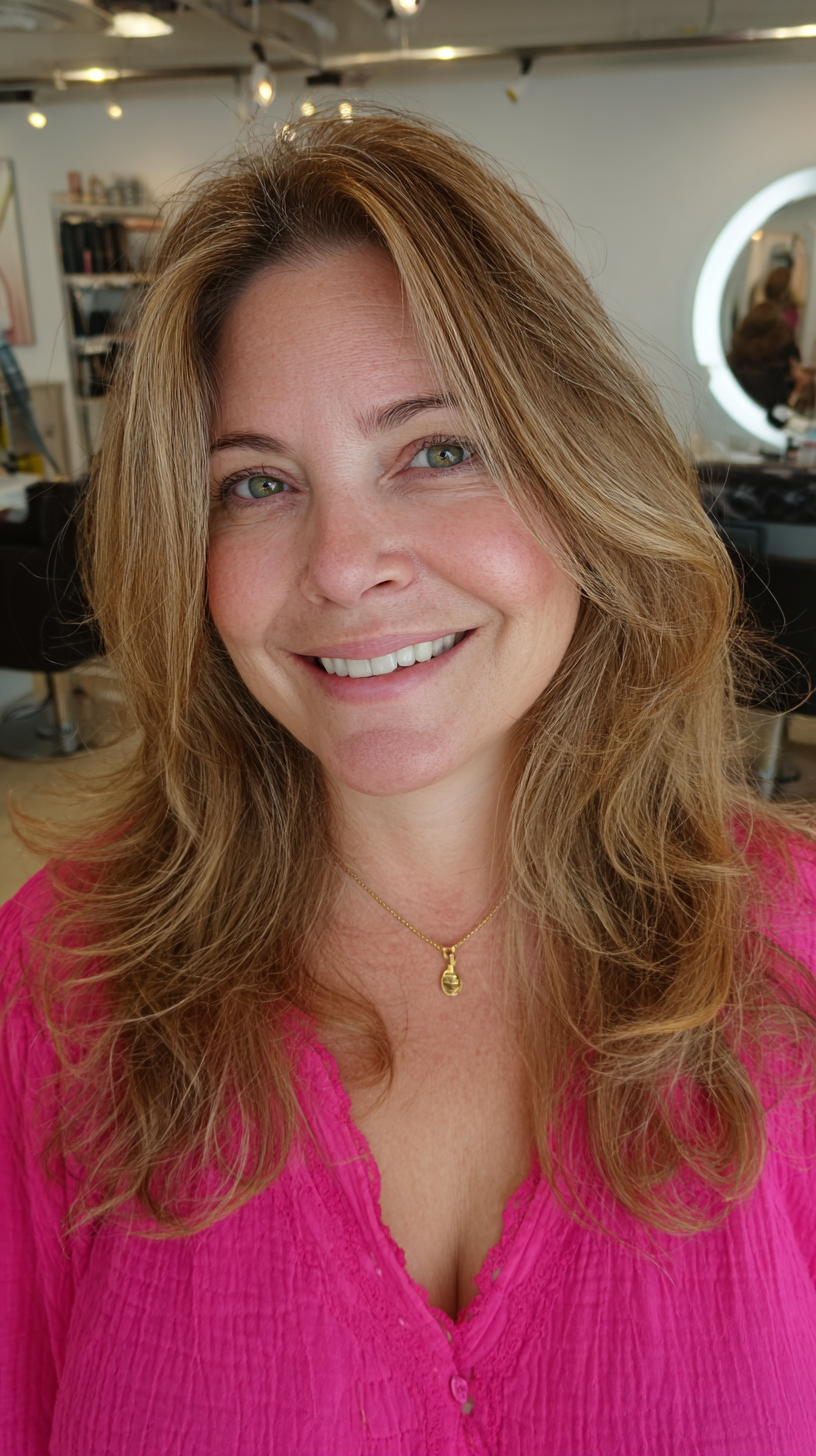 Soft Long Blonde Layers with Subtle Textured Movement