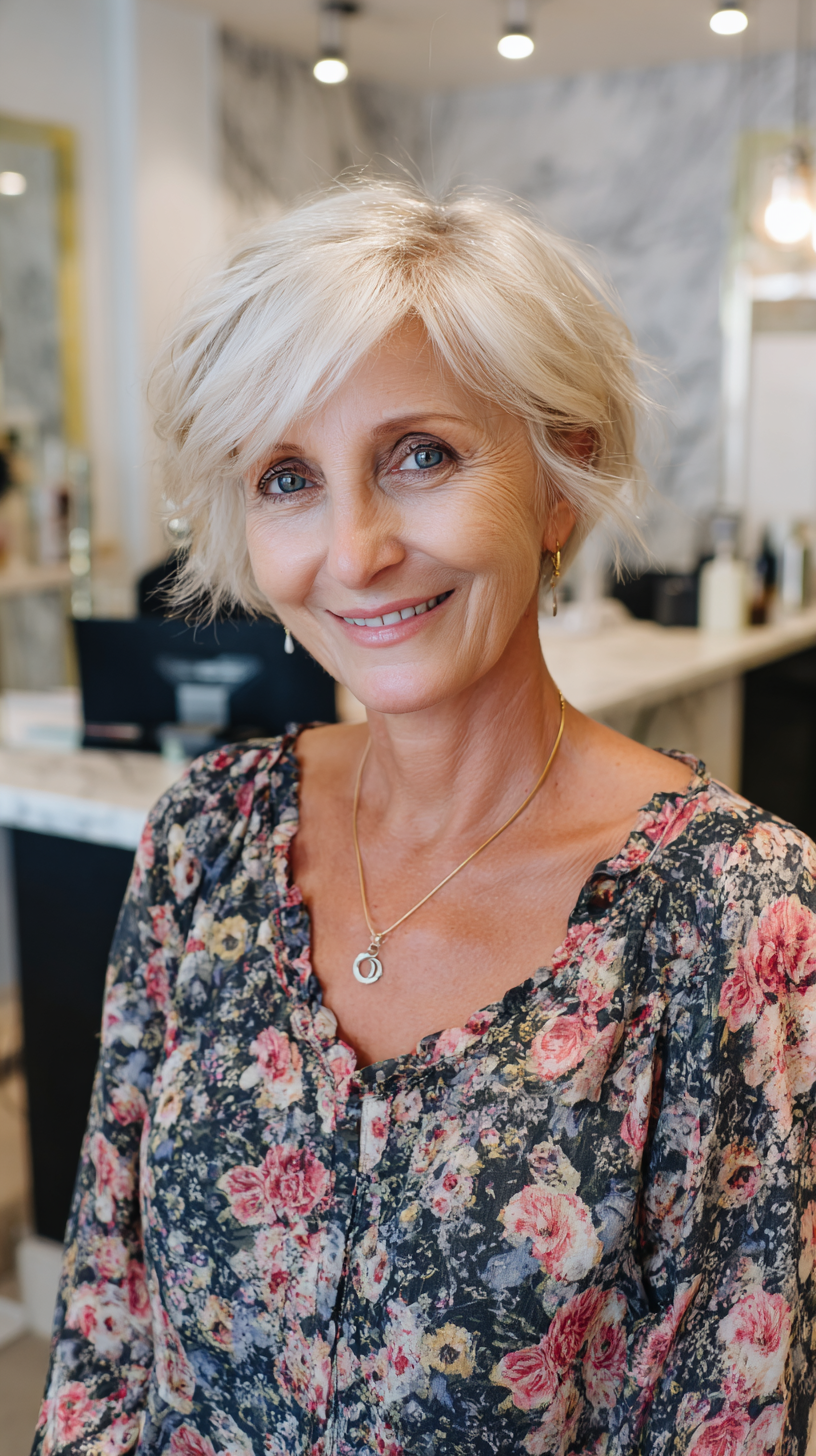 Soft Textured Pixie Cut with Subtle Highlights