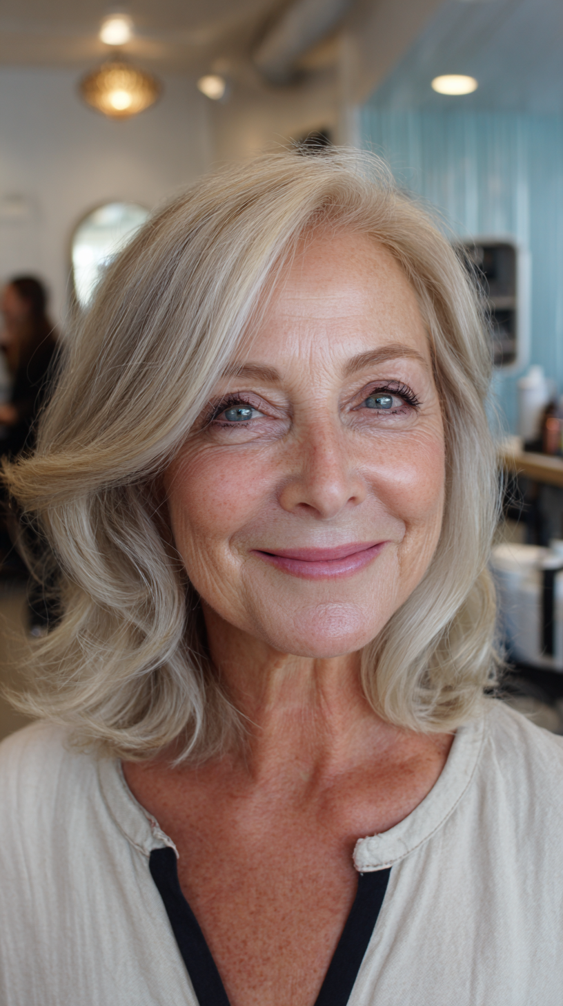 Softly Layered Silver Waves with Subtle Movement