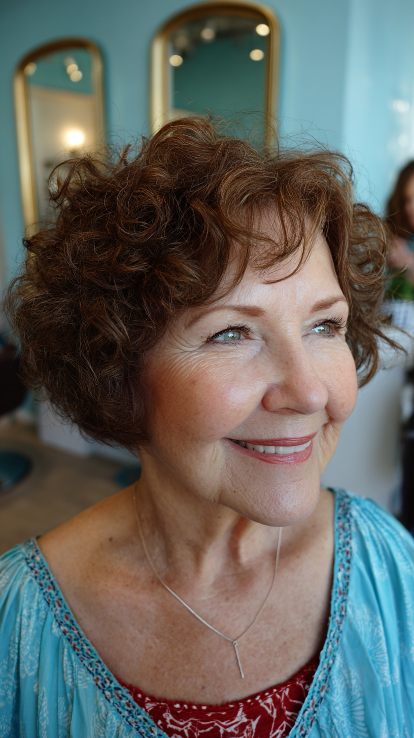 Textured Curly Bob with Natural Volume