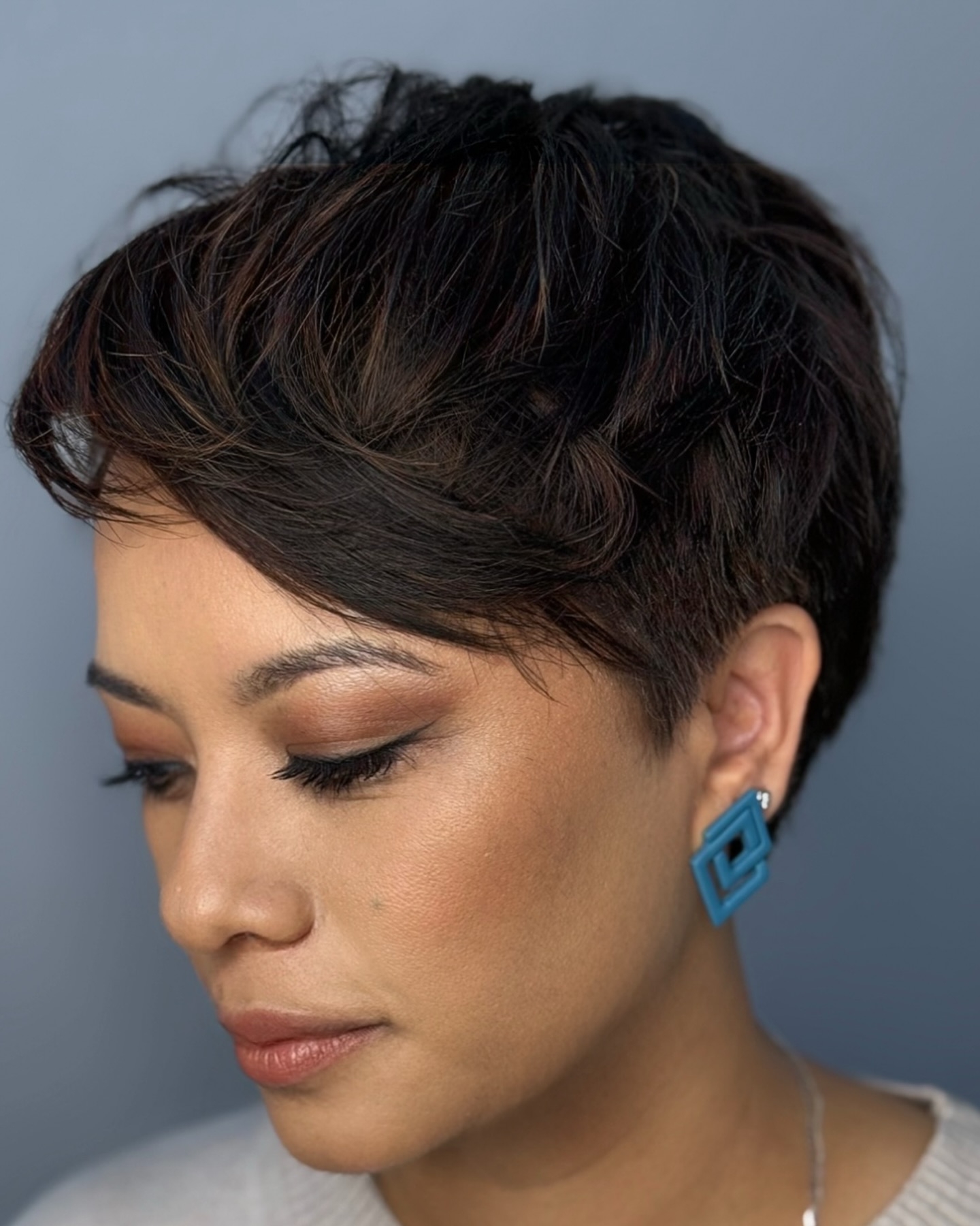 Choppy Textured Pixie with Subtle Highlights