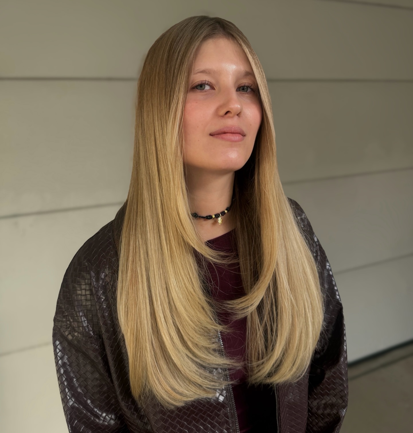 Elegant Long Blunt Cut with Subtle Face-Framing Layers