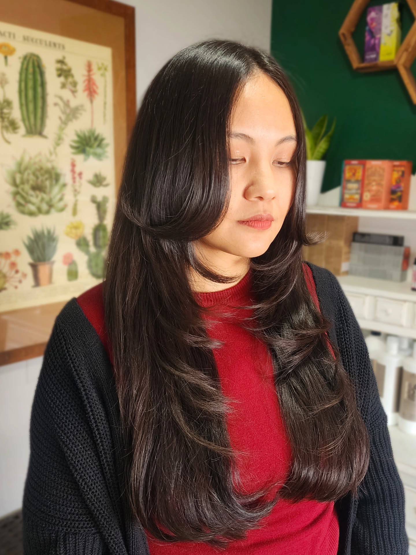 Sleek Long Cut with Soft Face-Framing Layers