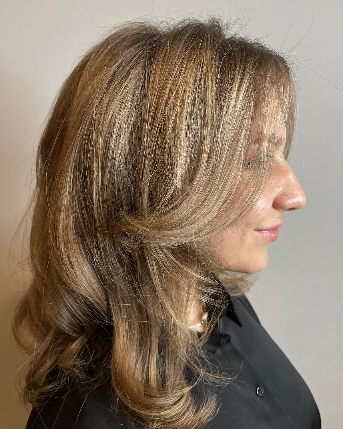 Soft Textured Mid-Length Shag with Face-Framing Layers