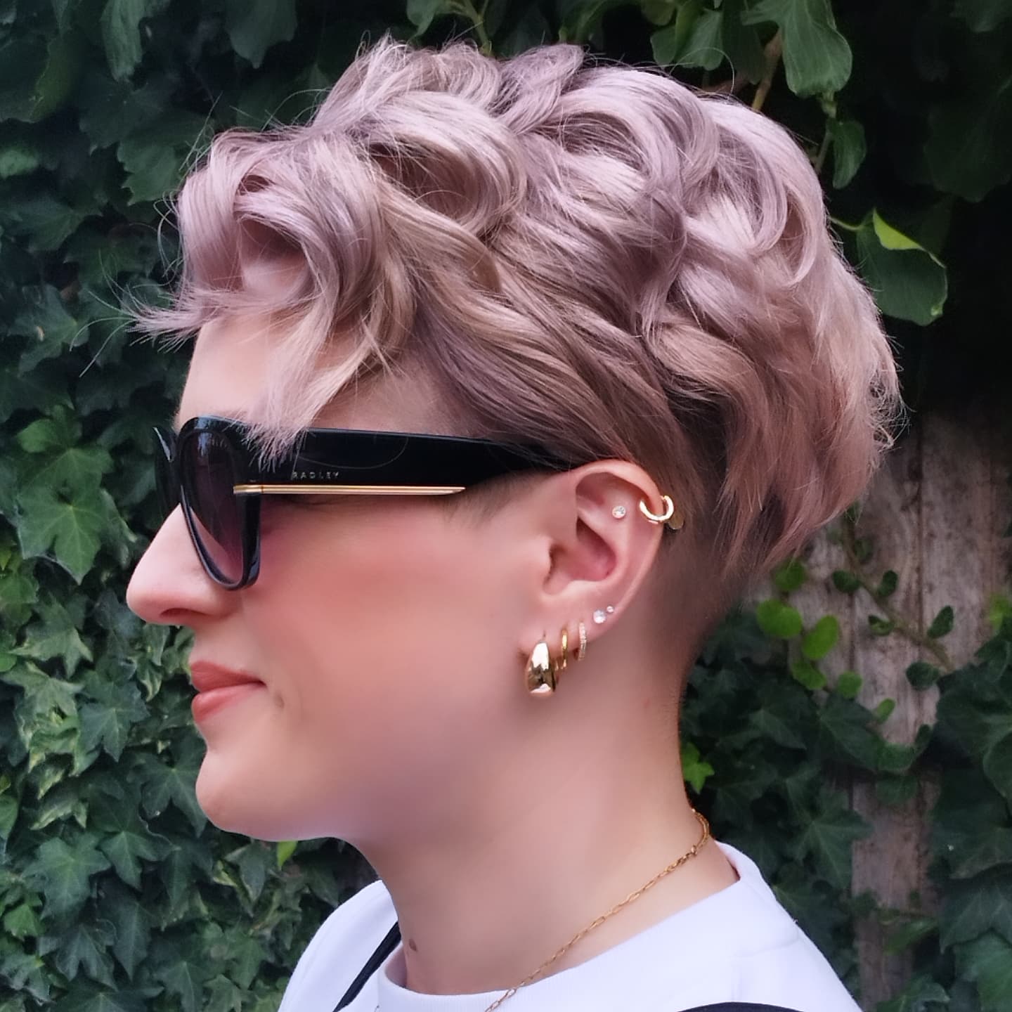 Textured Lavender Pixie with Defined Curls