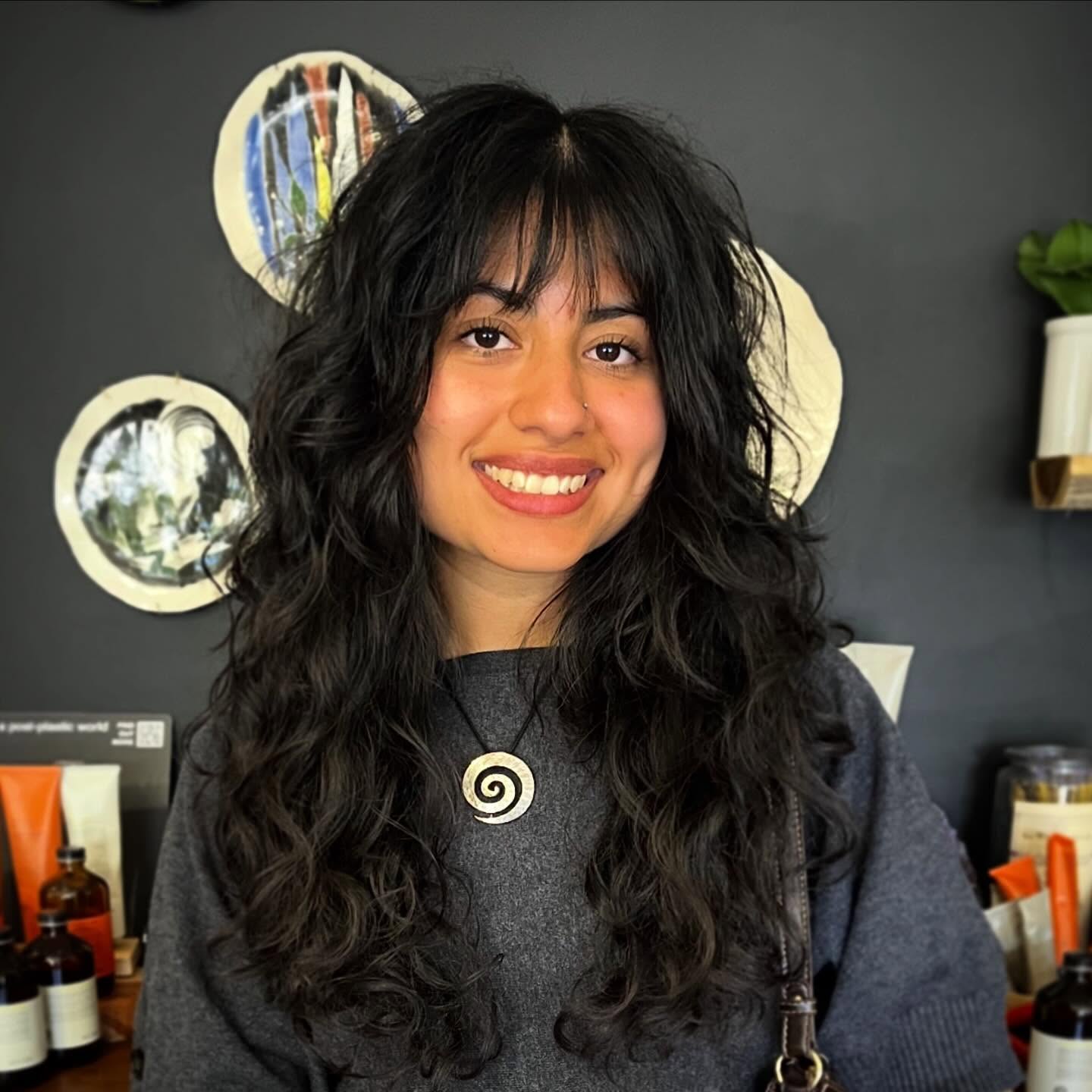 Textured Long Cut with Soft Bangs and Natural Waves