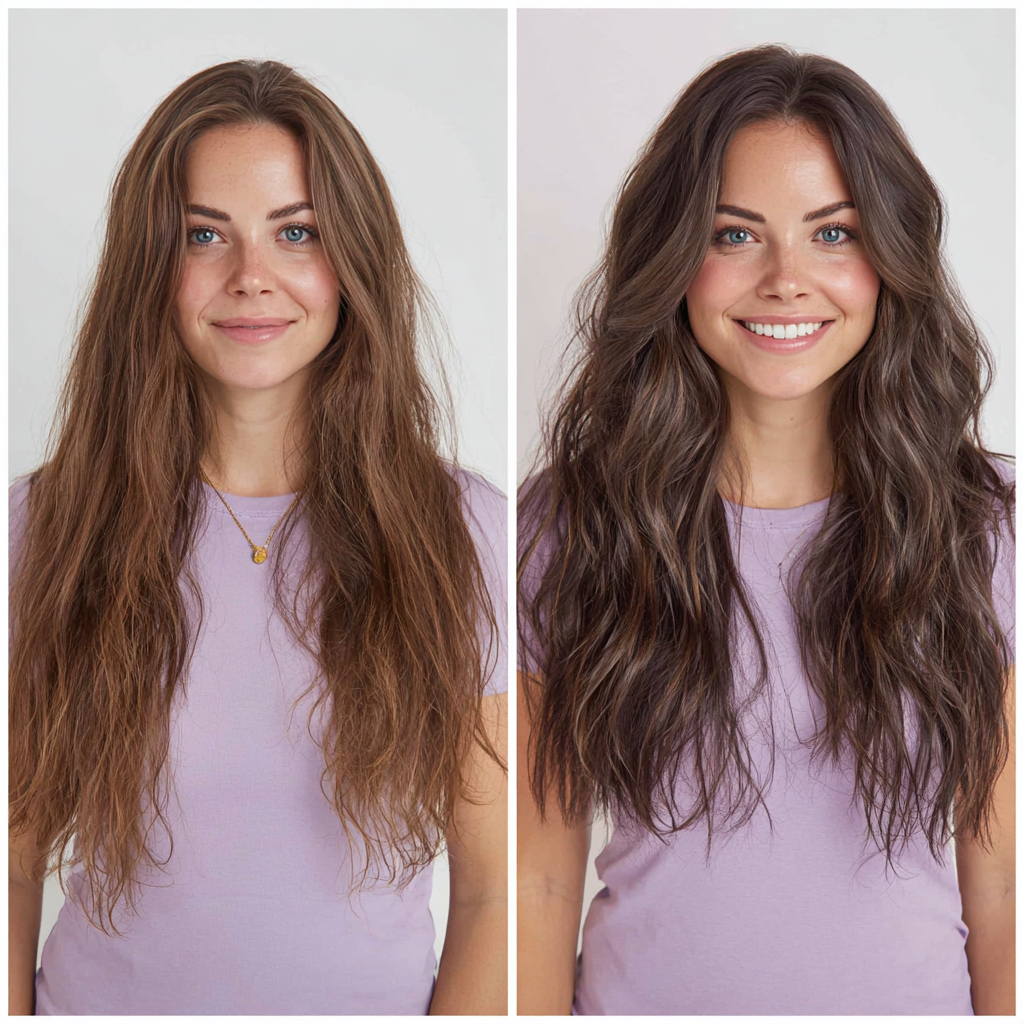 Chic Ashy Brown Waves with Textured Layers