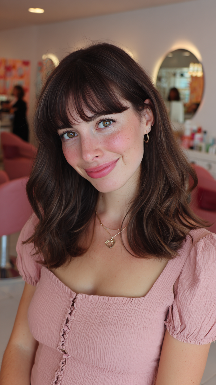 Chic Layered Dark Brown Hair with Ashy Highlights