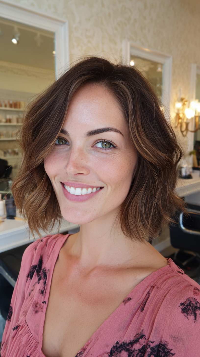 Modern Ashy Brown Shag with Soft Highlights