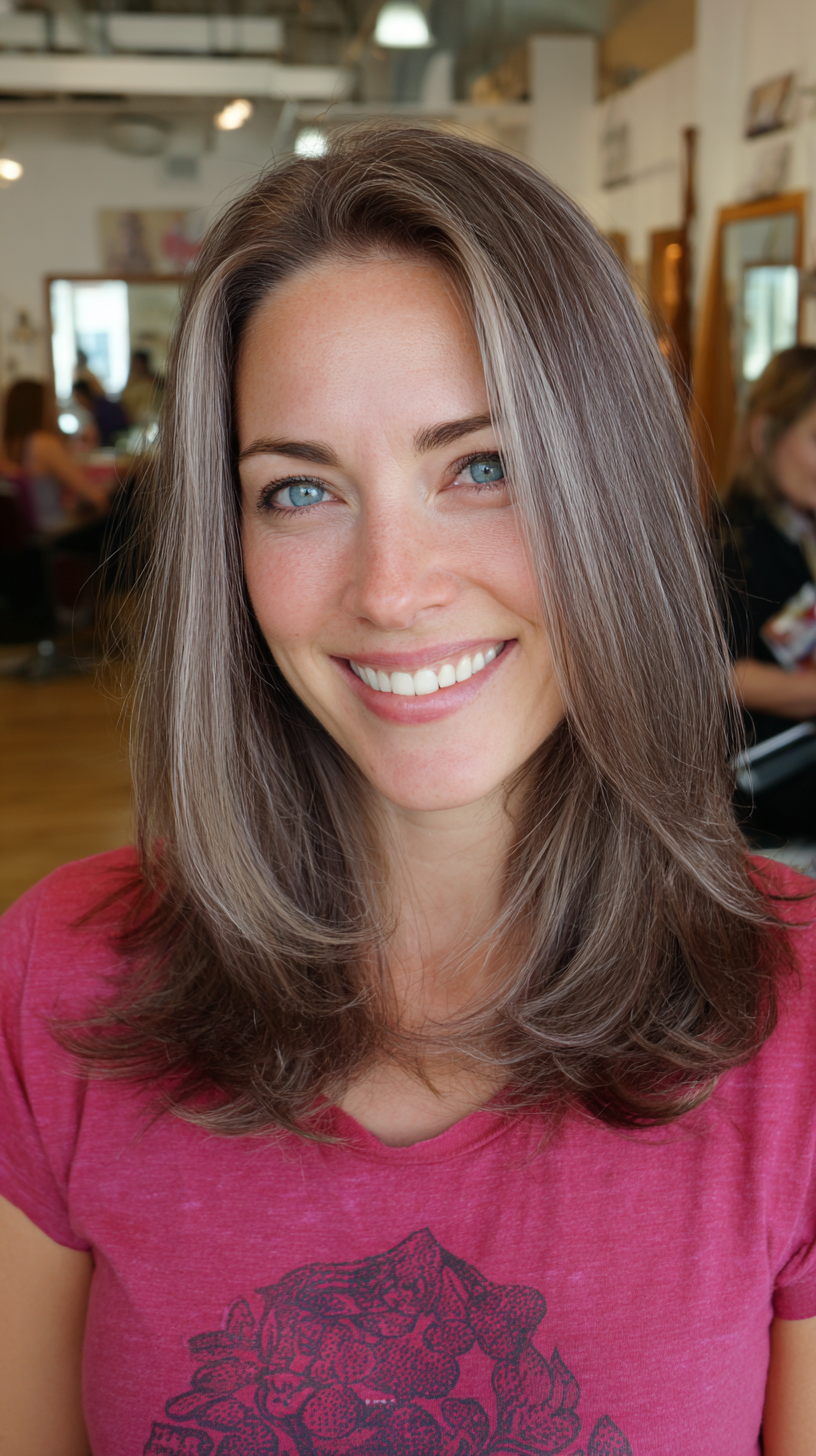 Soft Ashy Brown Layers with Subtle Dimension