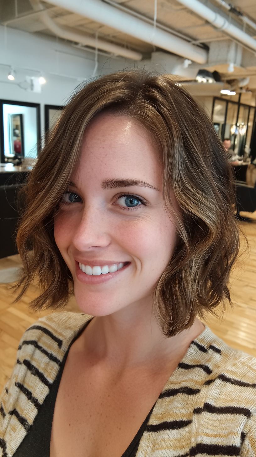 Trendy Dark Brown Shag with Ashy Highlights